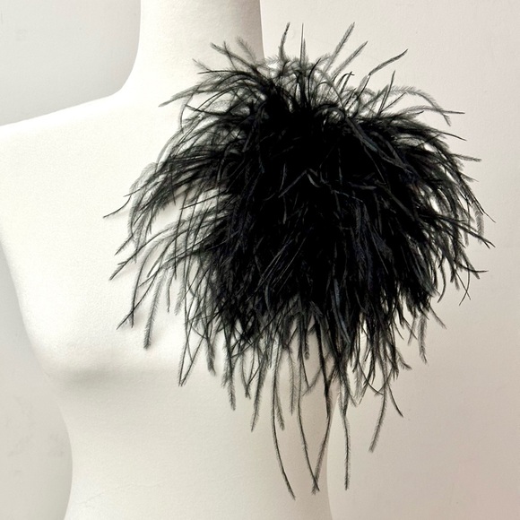 Mocha Mousse Brown Feather Brooch Pin, Feather Brooch, 6-8 ply Ostrich Feather main image 5